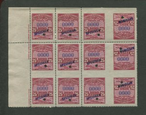 Scott 16T50S Western Union Tete-Beche Gutter Specimen Booklet Pane of 12 Stamps