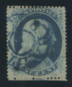 USA 24 - 1 cent Type V with Blue Baltimore Paid Cancel - F/VF