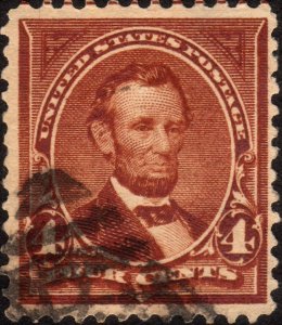 1898, US 4c, Abraham Lincoln, Used, Sc 280b