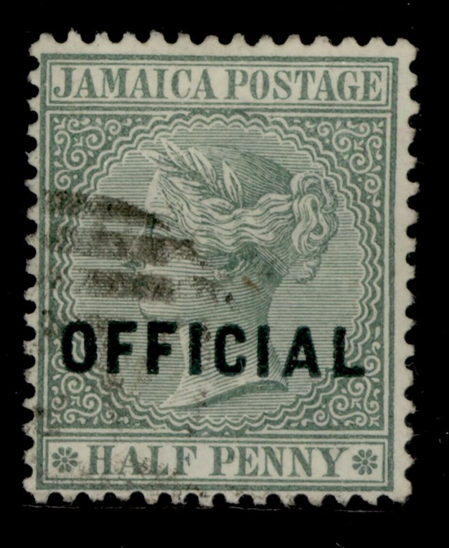 JAMAICA SG O3 ½d green FINE USED.