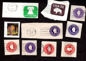 USA, Cut Squares, Lot of 10 used cut squares.  Lot 230811 -30