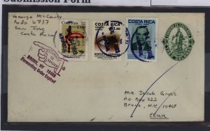 Costa Rica  1983 3 col. green + stamps, return to sender