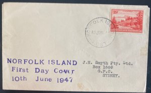 1947 Norfolk Island Australia First Day Cover FDC To Sydney