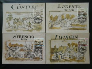 paintings drawings Jean Bertels set of 4 maximum card Luxembourg 2000