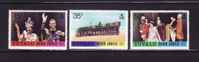 Tuvalu 43-45 Set MNH Queen Elizabeth II Silver Jubilee (D)