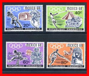 Rwanda 1968 #250-253, Olympics set of 4  --  MNH