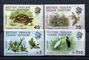 BIOT 39-42, MNH, Aldabra Nature Reserve 1971: Birds, Plants, Turtle x27560