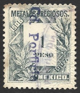 Mexico 1906 PRECIOUS METALS Revenue Tax Precious metal prod. and sale #MP 46-