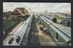 CANADA POSTAL HISTORY - RWY C.P.R. YARDS and DEPOT, BRANDON MANITOBA POSTCARD