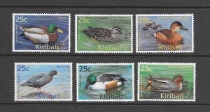 BIRDS - KIRIBATI #772-7  DUCKS  MNH