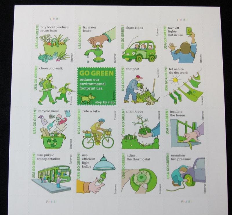 US #4524 MNH Pane of 16, Go Green, SCV $14.50