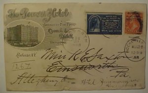 US # E5 PICTORIAL HOTEL AD 1898 ROCHESTER NY 5 B/S INCLUDES 2 DIFF RPO CAT $ 25.