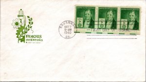 FDC 1940 SC #889 - Farnam Cachet - Savannah GA - Strip of 3 - F62988