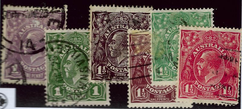 Australia Scott #22, 23, 24, 24a, 25&26 Used F-VF....Buy before prices go up!