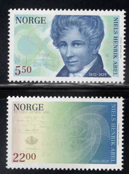 Norway Scott 1332-1333 Mathematician Abel set