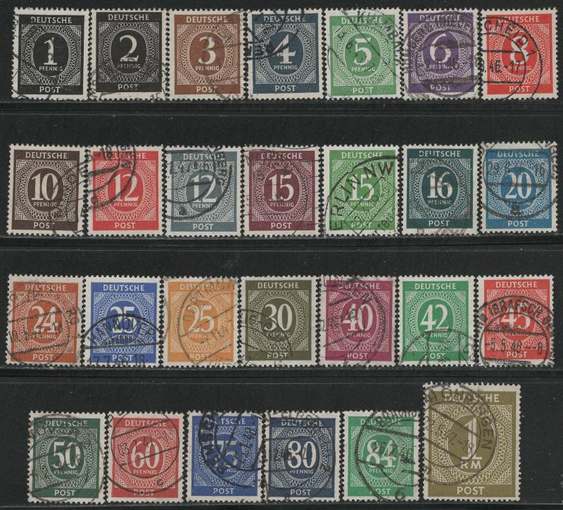 Germany AM Post Scott # 530 - 556, used, cpl. set