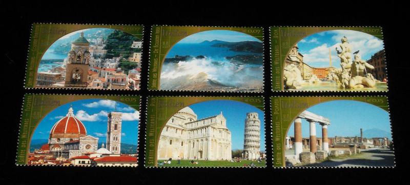 U.N.VIENNA,2002, WORLD HERITAGE ITALY MNH, BOOKLET SINGLES,NICE!! LQQK!!