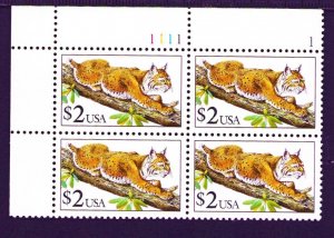 # 2482 Bob Cat $2.00 Plate Block  MNH Plate Block 1111 Upper Left