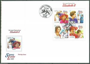 SIERRA LEONE 2015 QE II W/POPE JOHN PAUL II, PRINCESS DIANA, MOTHER TERESA FDC