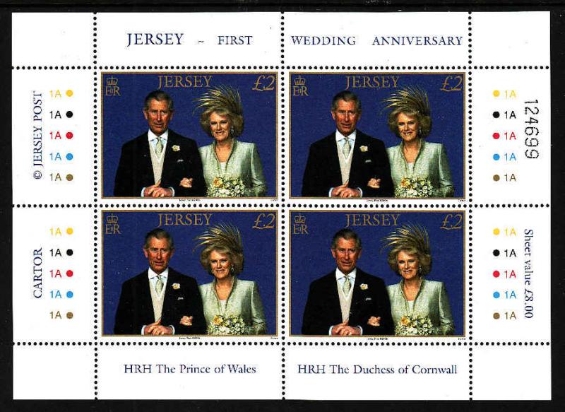 Jersey-SC#1214-sheet-unused-NH-Charles 1st Wedding-Royalty-