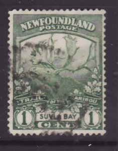 Newfoundland-Sc#115- id21-used 1c Caribou-Sulva Bay-1919-