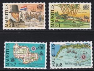 Mauritius # 863-866, Dutch Landing 400th Anniversary, NH, 1/2 Cat