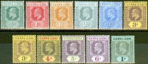 Sierra Leone 1907-12 set of 11 to 1s SG99-108 Good-Fine Mtd Mint