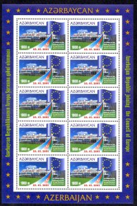 Azerbaijan Sc# 716 MNH pane/10 2001 Admission to Council of Europe