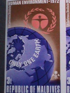 MALDIVES -1972-SC# 413 UN CONFERENCE FOR HUMAN ENVIRONMENTS MNH IMPERF- BLOCK