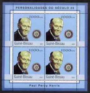 Guinea - Bissau 2001 Paul Harris perf sheetlet containing...