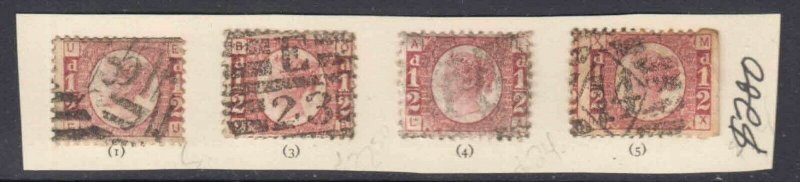 GREAT BRITAIN SC 58 PLATES 1, 3, 4, 5 $200 SCV