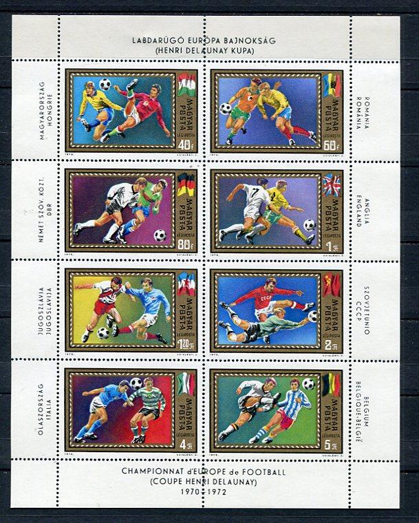 Hungary 1972 Sc C323a Mi 2751-8 Sheet MNH Soccer&Flags Europe Championship 3718