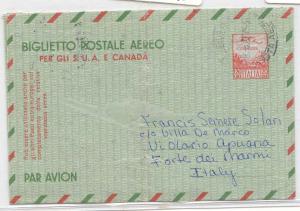 Italy Italy ITalia Air letter 1955 Aerogram used in 1955 Rar