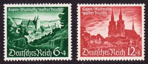 Germany, Scott B174-5 (Michel 748-9), XF Unused OG NH, Eupen-Malmedy Reunion