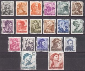 1961 - ITALY - Slave, by Michelangelo - SC# 813-831 - MNH **