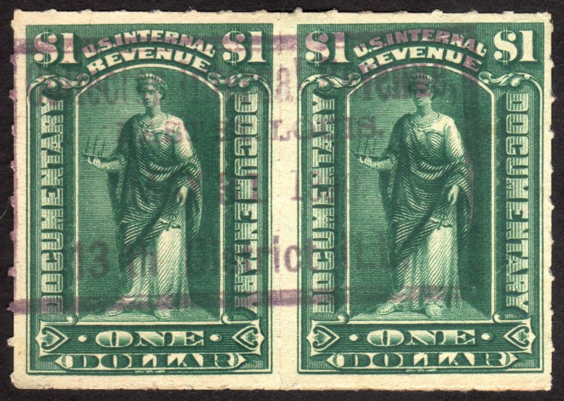 1899, US $1, Revenue, Used pair, Sc R173
