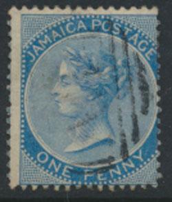 Jamaica SG 8a Used SC# 7a pale blue  wmk CC  see details