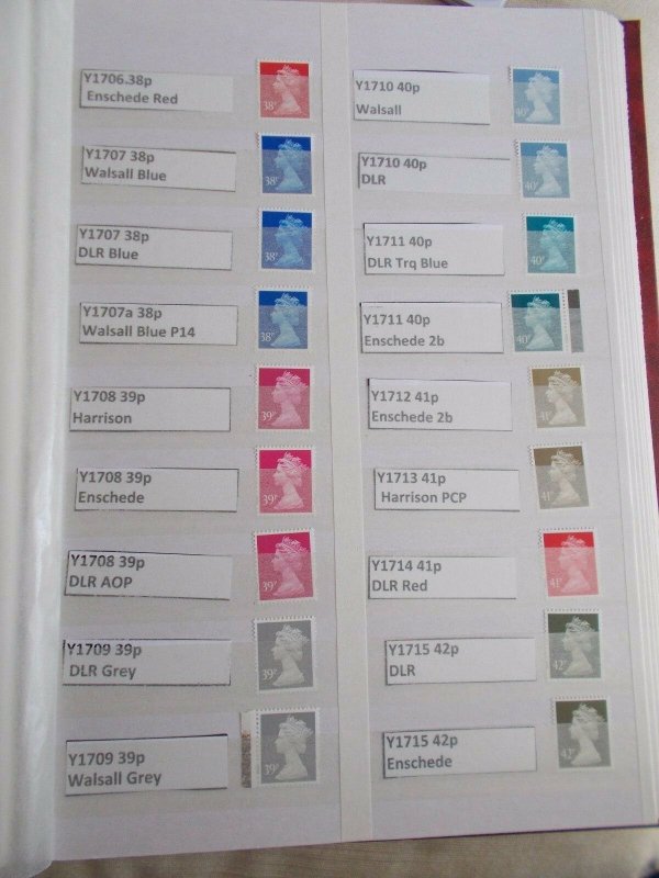 SPECIALISED MACHIN COLLECTION Y1667-Y1745 COMPLETE inc. ALL PRINTINGS 139 Stamps