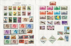 Congo Stamp Collection on 10 Pages, Loaded With Nice Topicals, JFZ