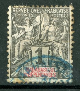 Madagascar 1896 French Colony 1¢ Scott # 28 VFU I33