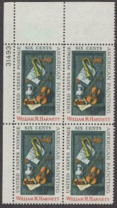 Scott # 1386 - US Plate Block Of 4 - William M. Harnett - MNH - 1969