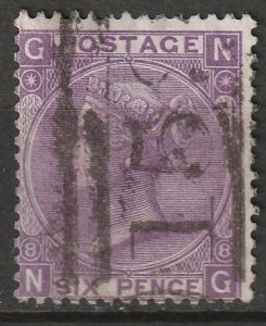 Great Britain 1869 Sc 51a used violet plate 8 159 (Chard) cancel