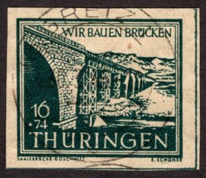 1946, Germany, Thuringia 16+74pf, Used, Sc 16NB3