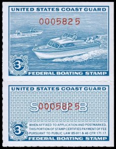 United States Scott RVB2 Boating Stamp (1960) Mint NH VF C