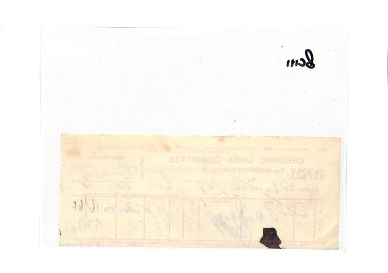 BC111 1892 GB RAILWAY *Cheshire Lines Committee* RED PRINT Parcel Way Bill 