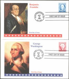 #3139-40 Washington - Franklin RKA FDC Set