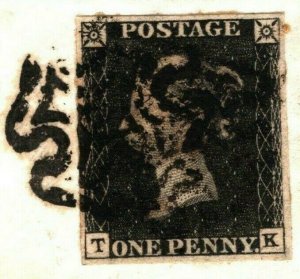GB PENNY BLACK SG.1 Cover 1d Plate 6 (TK) *Exeter* MX 1841 Devon Cat £775+ 792d 