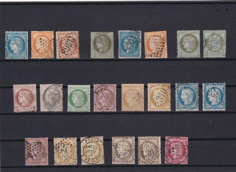 france 1870  - 1876 used stamps ref r13152