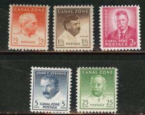 Canal Zone Scott 136-140 MH* set