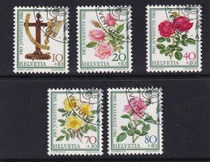 Switzerland   #B492-B496  cancelled  1982  Pro Juventute  roses